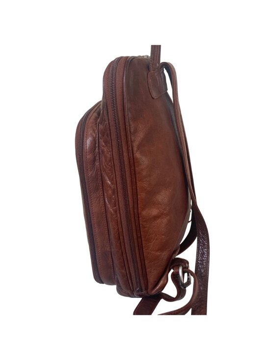 Osgoode Marley Organizer Backpack Brown Leather 10x12 Work Professional main image 4